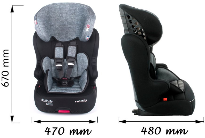 Wymiary fotelika Racer Isofix